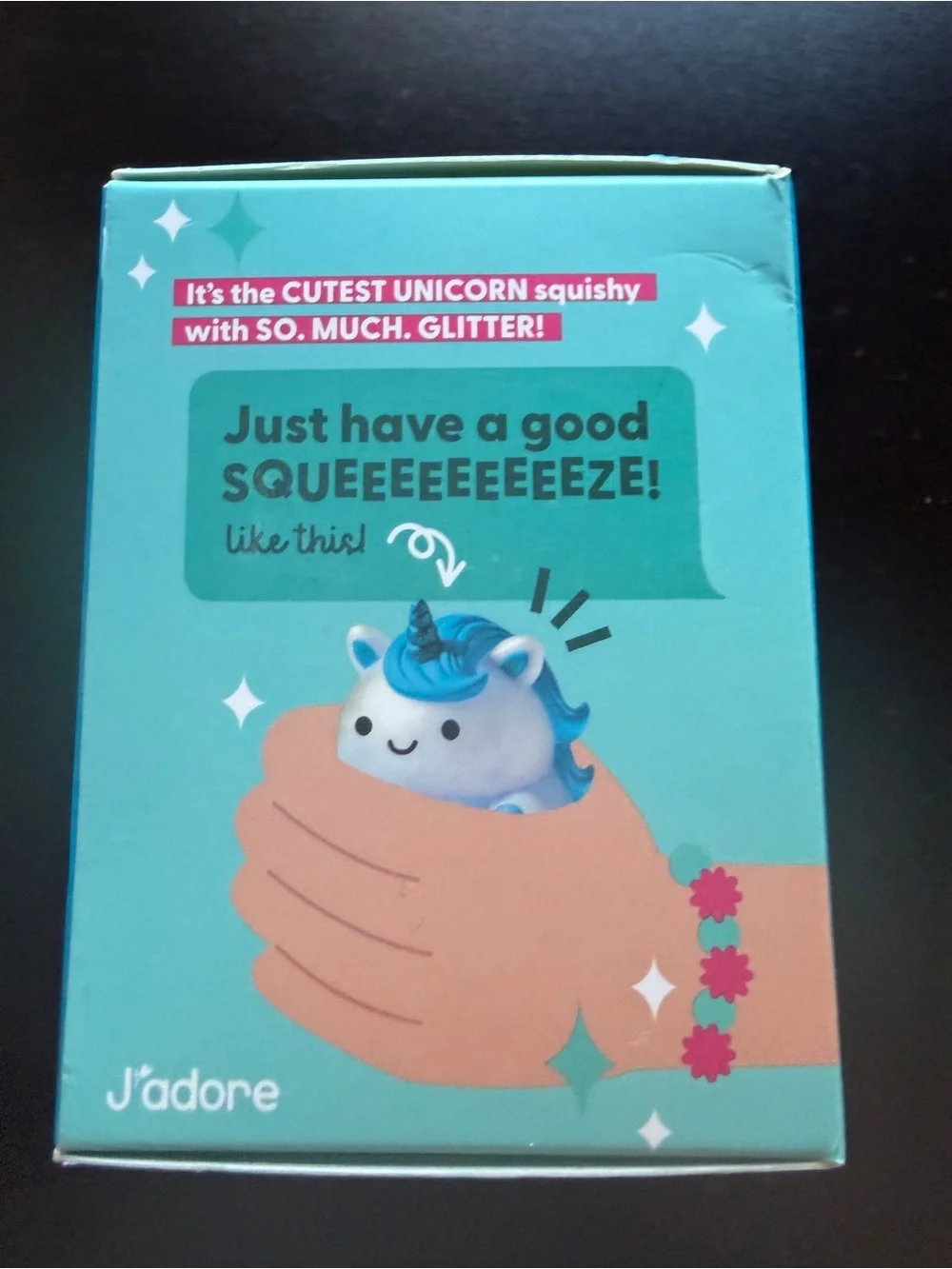 New J'adore Blue Cloud Unicorn Squish Squeeze Glitter Sensory Toy 3+ Squishy